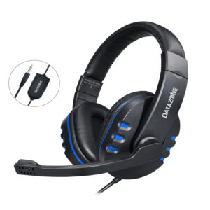 سماعة رأس مع مايك لسوني 5 و4 وتدعم اكسبوكس ون خفيفة الوزن لون أسود-أزرق