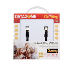 كيبل ايثرنت كات 8 من داتازون شبكة LAN متين 5 متر عالي السرعة 2000 ميجا هرتز 40 جيجا بايت في الثانية 26 ايه دابليو جي وموصل ار جيه 45 بطلاء ذهبي للالعاب وجميع استخدامات الشبكة لسيرفير