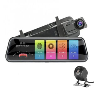 مرايا سيارة امامية مزودة بكاميرا داش كام امامية وخلفية بدقة 4K