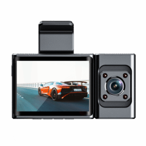 داش كام 3 عدسات 4K تسجيل مستمر 24 ساعة - تغطية كاملة للسيارة - أسود