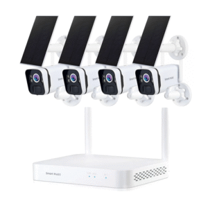 نظام كاميرات المراقبة اللاسلكية بالطاقة الشمسية عدد 4 قطع، بدقة 4ميجا 2kمع جهاز التسجيل NVR