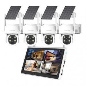 نظم كاميرات مراقبة متحركة لاسلكية عدد 4 قطع بدقة 4 ميجا 2k  مع مسجل فيديو شاشة لاسلكية Mini Wifi NVR screen